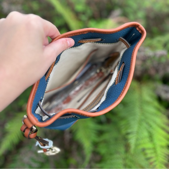 NWT Dooney & Bourke Small Drawstring Bag • Jeans - Picture 3 of 16